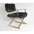 Modern luxury living room chair made ofcopperMongolian hair